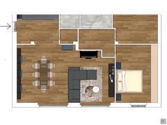Design du salon et de la chambre à coucher