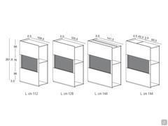Meuble armoire TV escamotable Ciak - Schémas et Dimensions Module TV coulissant avec compartiment TV à vue