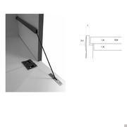 Porte à abattant au ras de la structure interne avec charnière amortie et profil de porte à rebord dans la partie supérieure