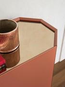 Buffet Chelsea Paprika laqué mat avec dessus en miroir bronzé