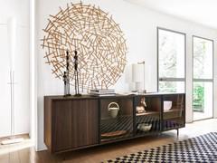 Buffet de séjour en bois et en verre Virginia