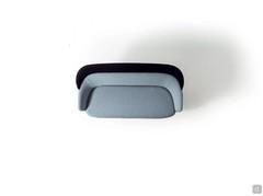 Vue de dessus du canapé Just avec dossier haut bicolore