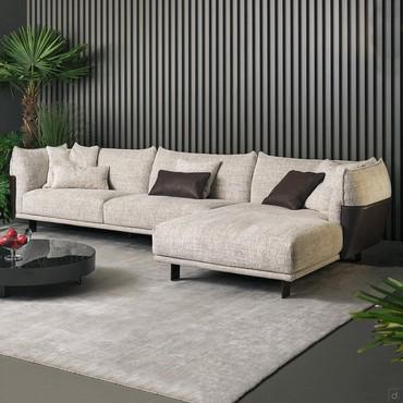 Canapé modulaire en cuir et tissu Blend de Bonaldo