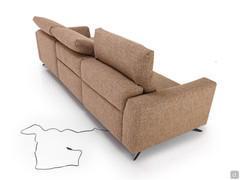 Vue arrière du canapé Halifax avec mécanisme de relaxation électrique (batterie rechargeable en option pour éviter de brancher le canapé)
