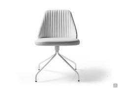 Fauteuil pivotant Neva sans accoudoirs et avec base à 4 branches en métal verni blanc