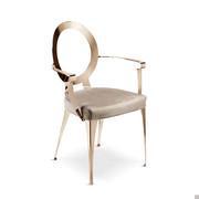 Miss Chaise en fer avec assise rembourrée de Cantori avec dossier nu et accoudoirs