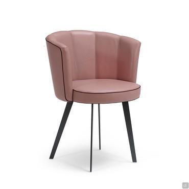 Chaise rembourrée avec dossier coquille Petra