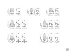 Schémas et dimensions des chaises Mark disponibles