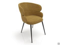 Chaise Diane dans la version avec dossier complet, avec une forme arrondie distinctive