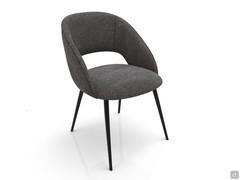 Chaise Niva avec dossier incurvé, recouverte de tissu, de velours ou de similicuir (également effet vintage ou nubuck)