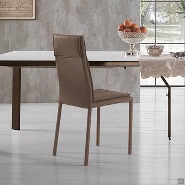 Chaise vintage en simili cuir Ecosse