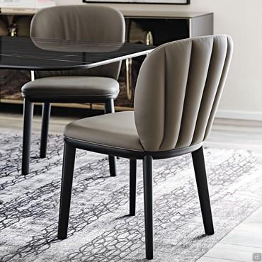 Chaise rembourrée Chrishell, finition coquille, Cattelan