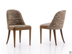 Chaise Eiko en tissu Bel Ami 05, un tissu bouclé chiné spécial
