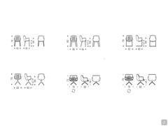 Diagrammes et dimensions des différents modèles de chaises Rhonda disponibles