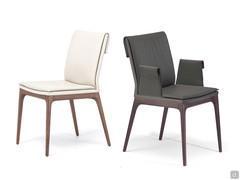 Chaise Sofia de Cattelan en modèle à dossier bas, avec ou sans accoudoirs