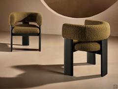 Ensemble de fauteuils Lilas, avec structure en frêne massif teinté noir