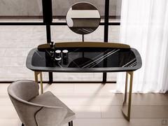 Meuble sous-lavabo Bristol de style moderne et minimaliste avec plan en céramique poli Sahara Noir et cadre sous-lavabo Black Ash