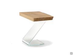 Table basse rectangulaire avec plateau en chêne massif de Managua, finition Chêne Alaska