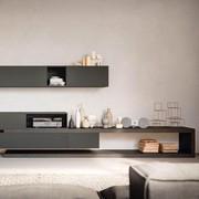 Banc au sol Plan en finitura fashion wood Charbon