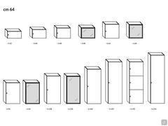 Armoire murale avec porte battante Plan (Largeur 64 cm) - Modèle et dimensions