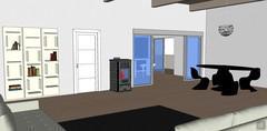 3D Open Space Design - vue du salon