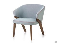  Petit fauteuil Matilde Lounge en tissu avec coutures en contraste