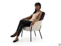 Exemple d'assise et proportions du fauteuil Just 