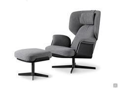 Fauteuil de lecture moderne Olos Bergère de Bonaldo, qui peut être coordonné avec le repose-pieds en option ou le fauteuil de la collection du même nom
