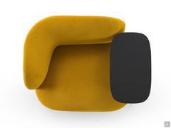 Vue de dessus du fauteuil de salle d'attente Fortune avec table d'appoint