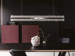 Lampe suspendue rectangulaire en verre Phoenix de Cattelan avec éléments artisanaux