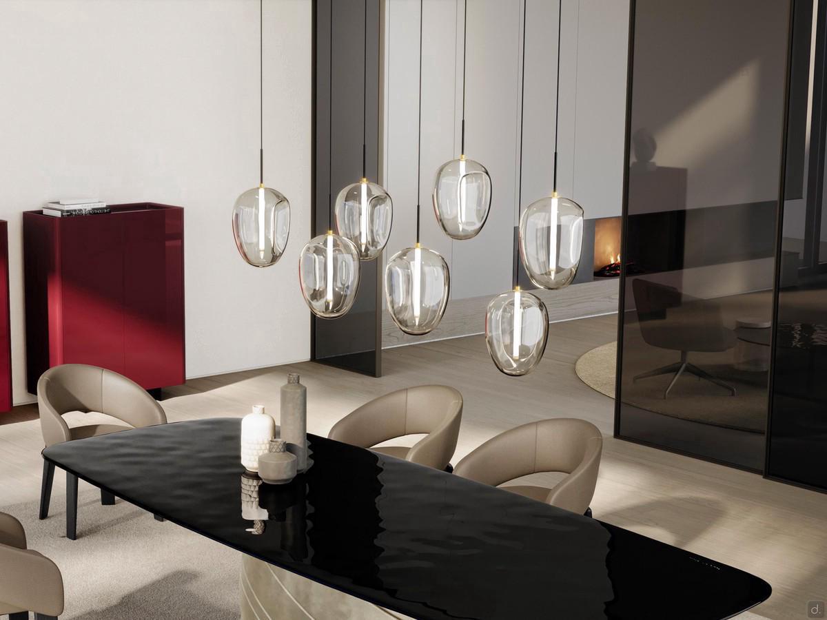 Guadalupe grande lampe de table suspendue en version 6 haut-parleurs