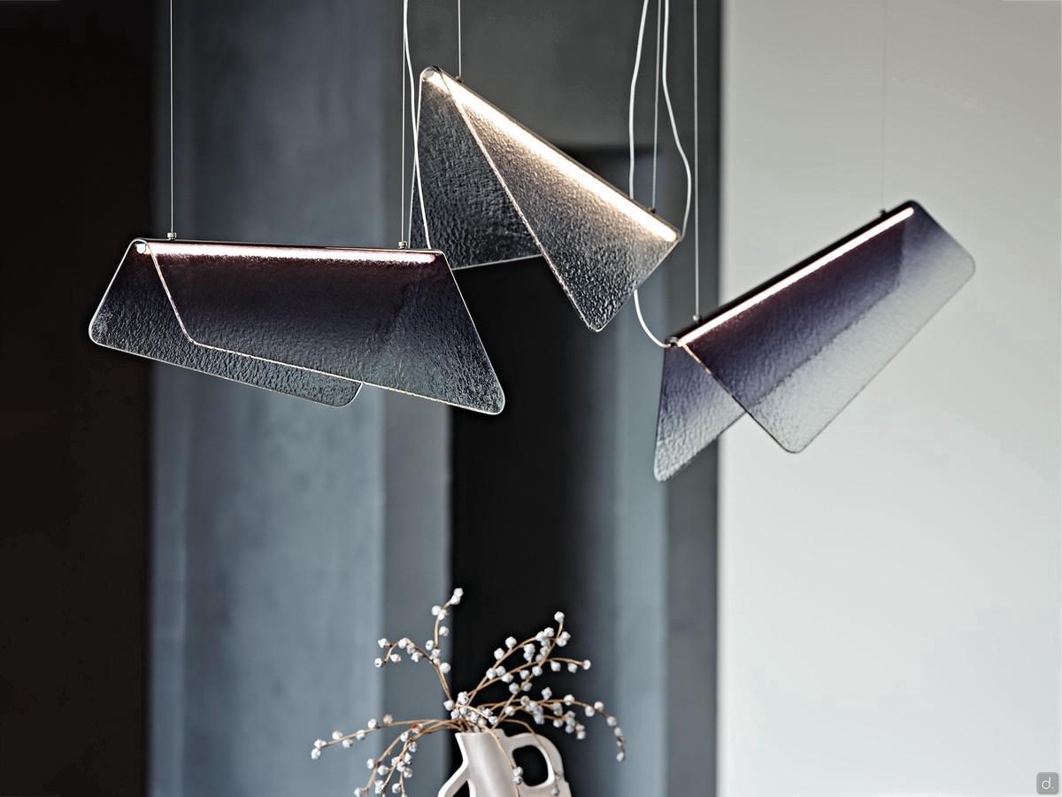 Suspension verre design en forme de papillon Velar de Cattelan