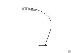 Lampadaire avec abat-jour en verre fumé Bobbie