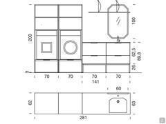 Diagrammes et dimensions de la composition de linge Oasis L04