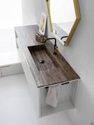 Top en grès 2Z Geo avec vasque intégrée de 70 cm