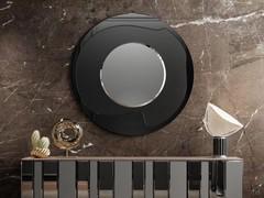 Rising Miroir rond de 120 cm en verre sablé fumé, combiné avec le buffet Moma