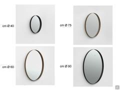 Toutes les tailles disponibles de miroirs ronds encadrés Slim