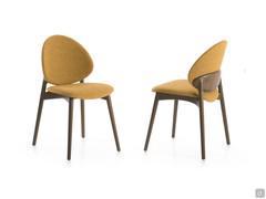 Chaises design en bois de frêne courbé Jewel outlet avec revêtement en tissu
