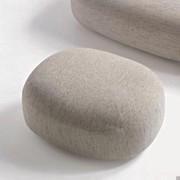 Scoop upholstered fabric ottoman