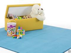 Pouf de rangement rectangulaire en tissu Edison