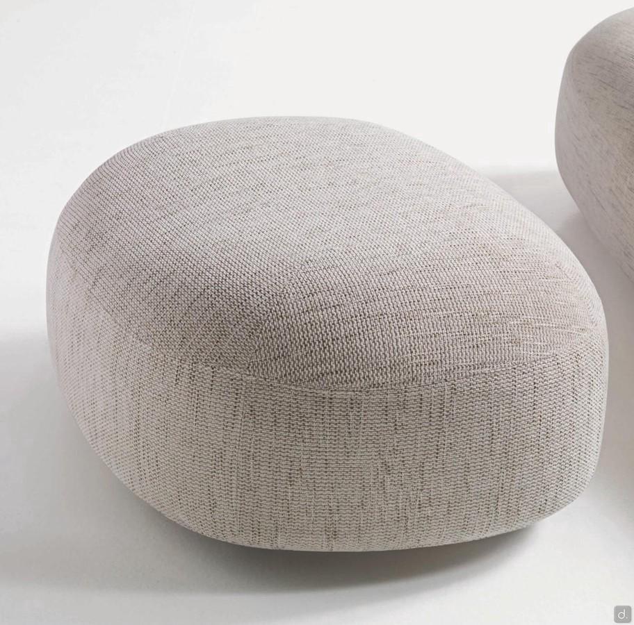 Scoop upholstered fabric ottoman