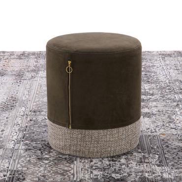 Pouf rond avec double garniture Mistery