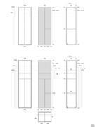 Dimensions détaillées - 2 portes avec rangement pour balais et étagère latérale