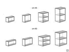 Armoire de rangement pour le linge Oasis sans portes - modèles disponibles en 45 et 60 cm de largeur