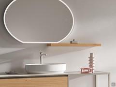 Tablette Atlantic Frame de 3,5 cm d'épaisseur, en placage chêne brut assorti aux façades de salle de bains