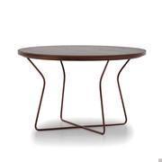 Timor Table basse en métal coloré avec insert supplémentaire en placage bois