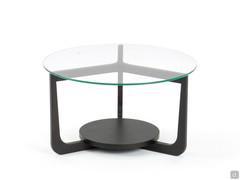Table basse ronde avec plateau en verre Allen