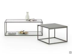 Paire de tables basses Coby avec plateau en teinte ou en verre