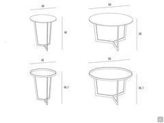 Terry Table basse - Modèles et dimensions