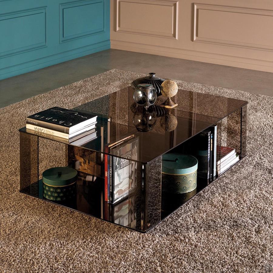 Table basse de salon en verre design Creta